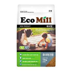 투펫 전연령용 곡물 에코밀 강아지 사료, 1개, 15kg