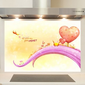 샤이니아트 주방아트보드 로맨틱포시즌 04, 가로 800mm x 높이 600mm, 1개