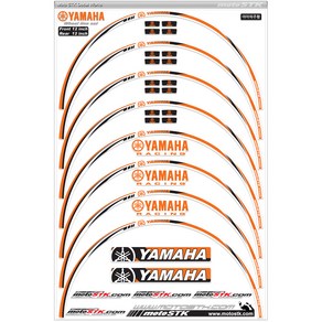 모토스티커 휠스티커 야마하, 주황, 1세트