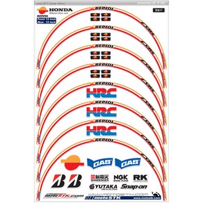 모토스티커 휠스티커 랩솔 SP, 혼합 색상, 1세트