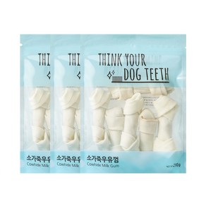 ThinkYouDogTeeth 반려견 우유껌 6개입, 소가죽, 210g, 3개