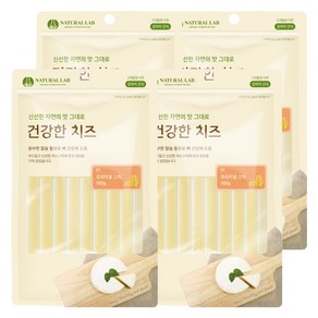 내츄럴랩 건강한치즈 반려견 간식, 오리지널스틱 맛, 100g, 4개