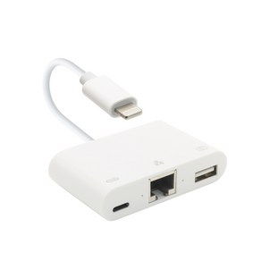 컴스 8핀 컨버터 3 in 1 10/100 LAN RJ45 USB 허브 8Pin, ID594, 1개