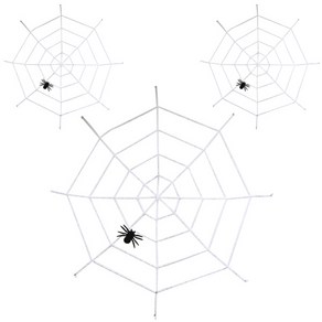 굵은 거미줄 150cm, 화이트, 3개