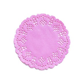 도나앤데코 릴라 레이스 도일리 페이퍼 원형 8.8cm, 인디핑크, 500개