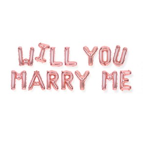 조이파티 WILL YOU MARRY ME 은박풍선 세트, 로즈골드, 1세트