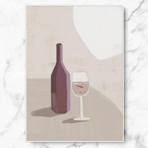 RYMD Wine Glass Still Life 액자, 화이트 메탈