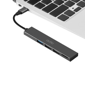 엑토 TF 카드리더기 3포트 USB 3.0 허브 CRH-13, 그레이