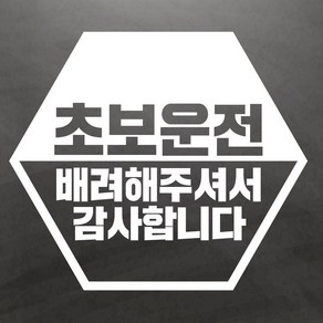 초보운전스티커 반다각 초보운전 Large