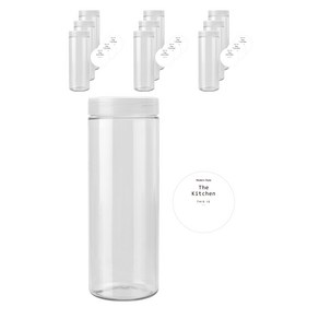 원형 잡곡통 1000ml x 10p + 반투명캡 10p + 네임스티커 원형 10p, 혼합색상, 1개