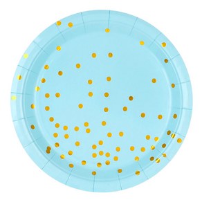 파티팡 컨페티 일회용 파티 접시 23cm 블루