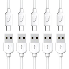 프라임 USB C타입 고속 충전 케이블 1m, 화이트, 5개