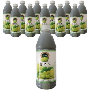 청솔 청포도 음료베이스, 835ml, 12개