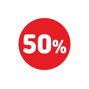 50% 원형 스티커, 1000개