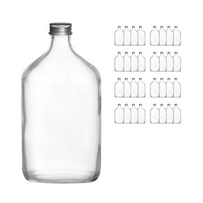 서울패키지 둥근 납작 유리병, 500ml, 36개