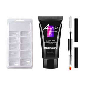 네일연장 폴리젤 세트 09 라이트핑크, 폴리젤 30ml + 연장팁 100p + 듀얼브러시, 1세트