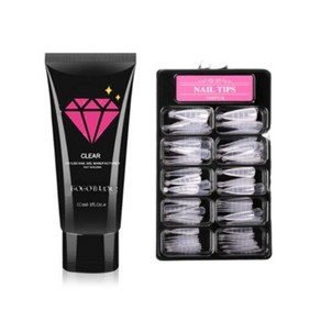 고고블랑 네일연장 폴리젤 60ml 세트, 폴리젤 누드핑크 + 연장팁 스틸레토 100p + 구성품 3종, 1세트