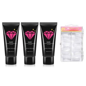 고고블랑 네일연장 폴리젤 45ml 세트, 폴리젤 클리어 2p + 클리어핑크 + 연장팁 일반형 100p + 구성품 3종, 1세트