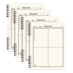 뮤니드 It sping 좌철 4분할 컬러 수학 노트, 아이보리, 4개