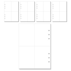 워너디스 A5 6공 기본 리필 속지 무지 4분할 위클리 20매 x 5세트, 148 x 210 x 15 mm