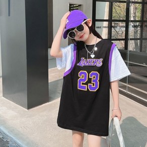 오렌지다몸 여아용 LAKERS23 레이어 롱티