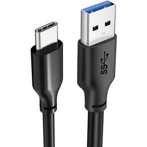 케이블타임 USB3.1 Gen1 to C타입 USB3 고속 충전 케이블 CA42, 0.25m, 블랙, 1개