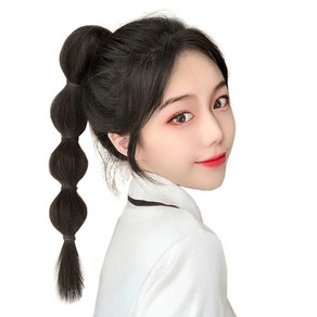 하이유니 버블 포니테일 가발 45cm, 브라운블랙, 1개