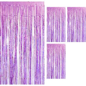 윰스 생일파티 홀로그램 커튼 2m, 퍼플, 4개
