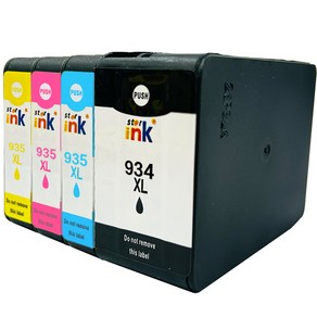 토너피아 대용량 호환잉크 HP 934XL HP 935XL 4색 세트, Black, Cyan, Magenta, Yellow, 1세트