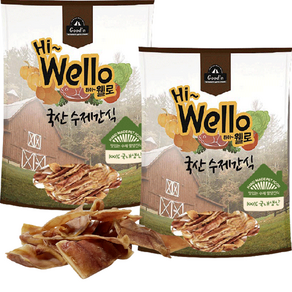 구딘 강아지 하이웰로 수제간식 중형견용 250g, 돼지귀 칩, 2개