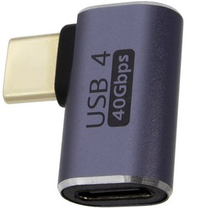 솔탑 USB4 C타입 고속 충전 데이터 영상 전송 측면 꺾임 젠더 100W 8K