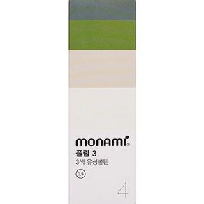 모나미 FLIP 3 볼펜 4종 세트 0.5mm, 스모키 그레이 + 올리브 그린 + 샌드 + 퓨어 베이지, 1세트