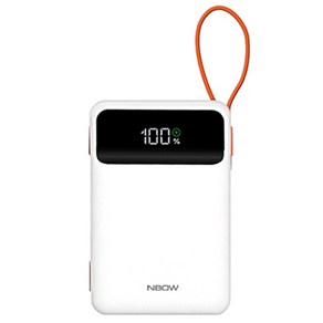 엔보우 고속충전 22.5W 대용량 보조배터리 20000mAh 애플8핀 C타입, NBOW-P20, 화이트