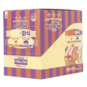 마이베프 전연령용 마이슐랭 화식 닭가슴살 80g x 5p + 돼지고기 80g x 5p 강아지 사료 세트, 1세트, 기타육류