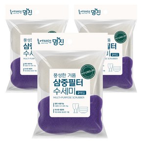 명진 삼중 필터 수세미, 2개입, 3개