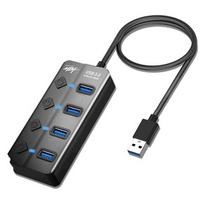 엠비에프 USB 3.0 A타입 4포트 무전원 USB허브 MBF-UH304BK