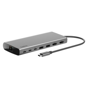 벨킨 Connect 유니버셜 USB C 8 in 1 M1 / M2 / M3 맥북 지원 듀얼 디스플레이 허브 INC015btSGY-CZ