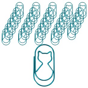 마켓감성 다양한 모양 클립 고양이 블루, 50개입, 1개