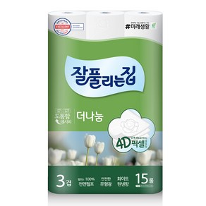 잘풀리는집 더나눔 천연펄프 3겹 롤화장지