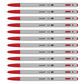 모나미 153 볼펜 0.5mm, 적색, 12개