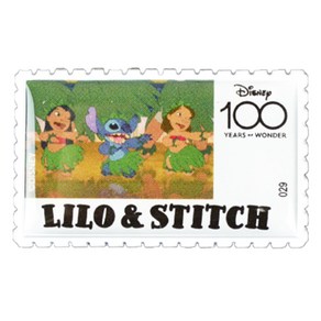 디즈니 100주년 우표 뱃지 LILO&STITCH, 1개, 1개입