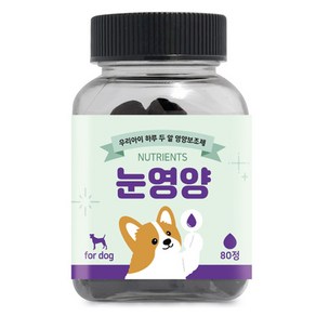 펫스토리 강아지 우리아이 하루 두 알 영양제, 80정, 눈물개선/눈건강, 1개