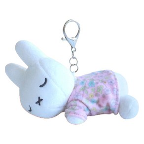잠자는 미피 꽃무늬 키링, 핑크, 7cm, 1개