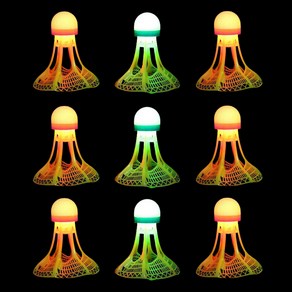 마샤투 방풍 스피드 LED 배드민턴 셔틀콕, 랜덤 발송, 9개입, 1세트
