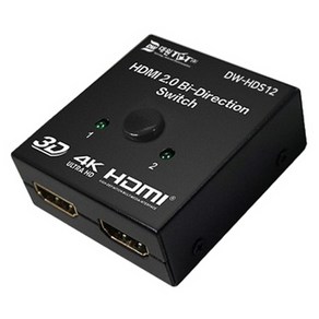 대원티엠티 HDMI 2.0 양방향 1 : 2 수동 버튼식 선택기, 1개, DW-HDS12