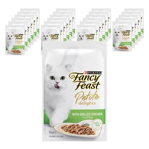 팬시피스트 3개월 이후 고양이 쁘띠딜라이트 주식 파우치, 닭, 50g, 24개