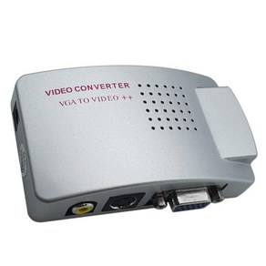 랜스타 VGA to Video 엔코더 SVHS / RCA to VGA(RGB) 출력 실버, LS-ENC, 1개