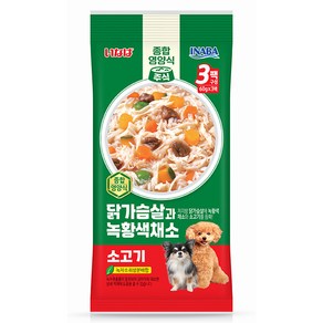 이나바 강아지 닭가슴살과 녹황색채소 파우치 간식 QDR-142, 180g, 1개, 혼합맛(닭가슴살/채소/소고기)