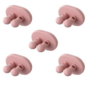 리얼피키 접착식 다용도 선정리 칫솔걸이 주방 욕실 실리콘 홀더, 핑크, 5개