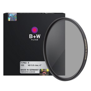 슈나이더 B+W ND Neutal Density 4X 카메라 렌즈 필터 40.5mm, 1개, F-PRO E 102 ND 0.6 Clas.+2'